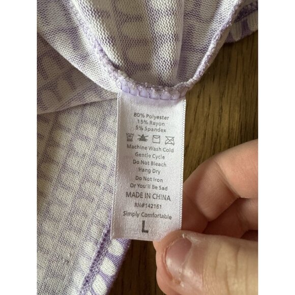 LulaRoe Women Size Large Open Front Cardigan Pockets Purple White Teacher Spring - Picture 9 of 12